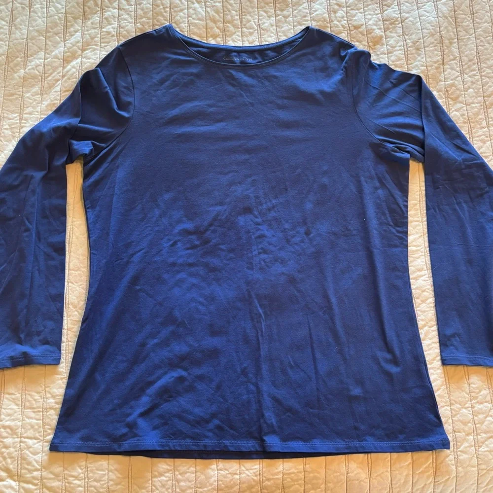 E14 Coldwater Creek Tee Duo - Purple & Heather Gray, Size L - Picture 2 of 5